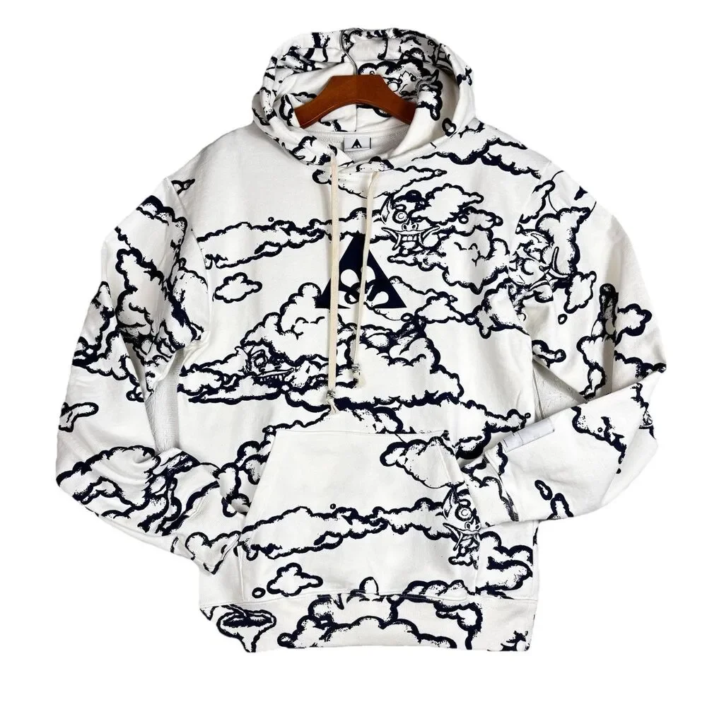 NWT Wasted Co Size S Good Times Dragon Cloud Monster Indigo Sweatshirt HoodieUSA - Picture 1 of 11